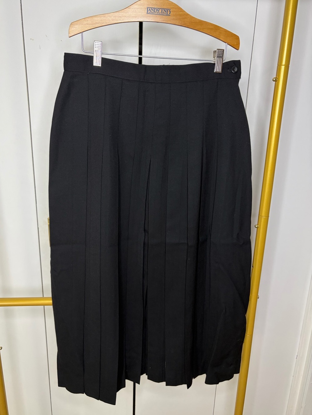Black Pleated Midi Skirt
